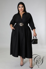 Zahra Black Collar Detail Dress