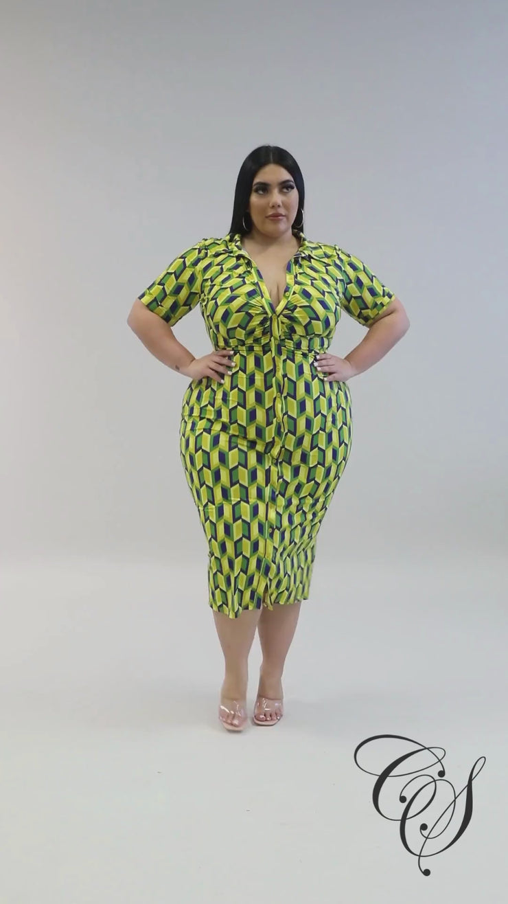 Alysia Geometric Print Dress – Designs By Cece Symoné