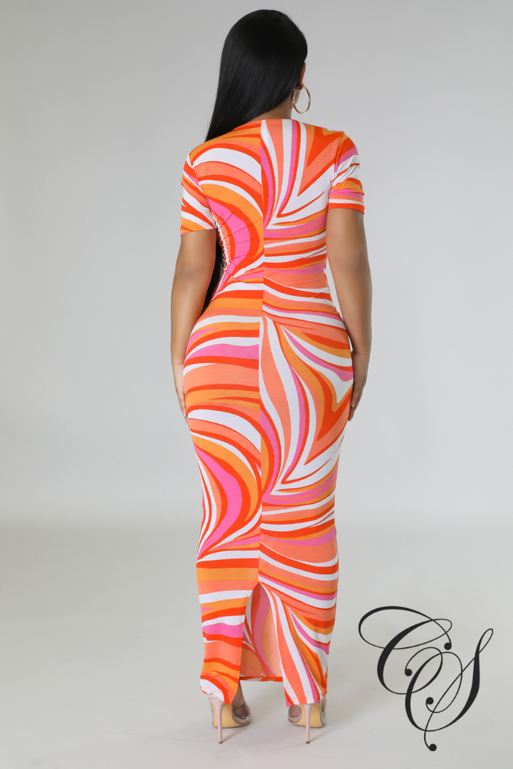 Brianna Swirl Print Bodycon Dress – Designs By Cece Symoné
