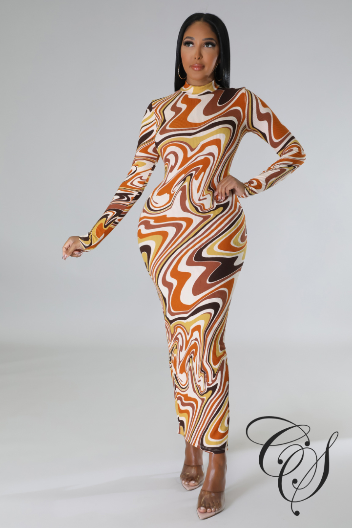 Shadora Mable Print High Neck Bodycon Dress – Designs By Cece Symoné